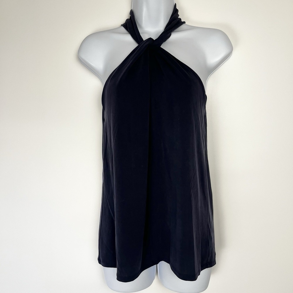 Crosby Women's Tank Top Halter Blouse Size S Navy Blue Sophisticated Classic